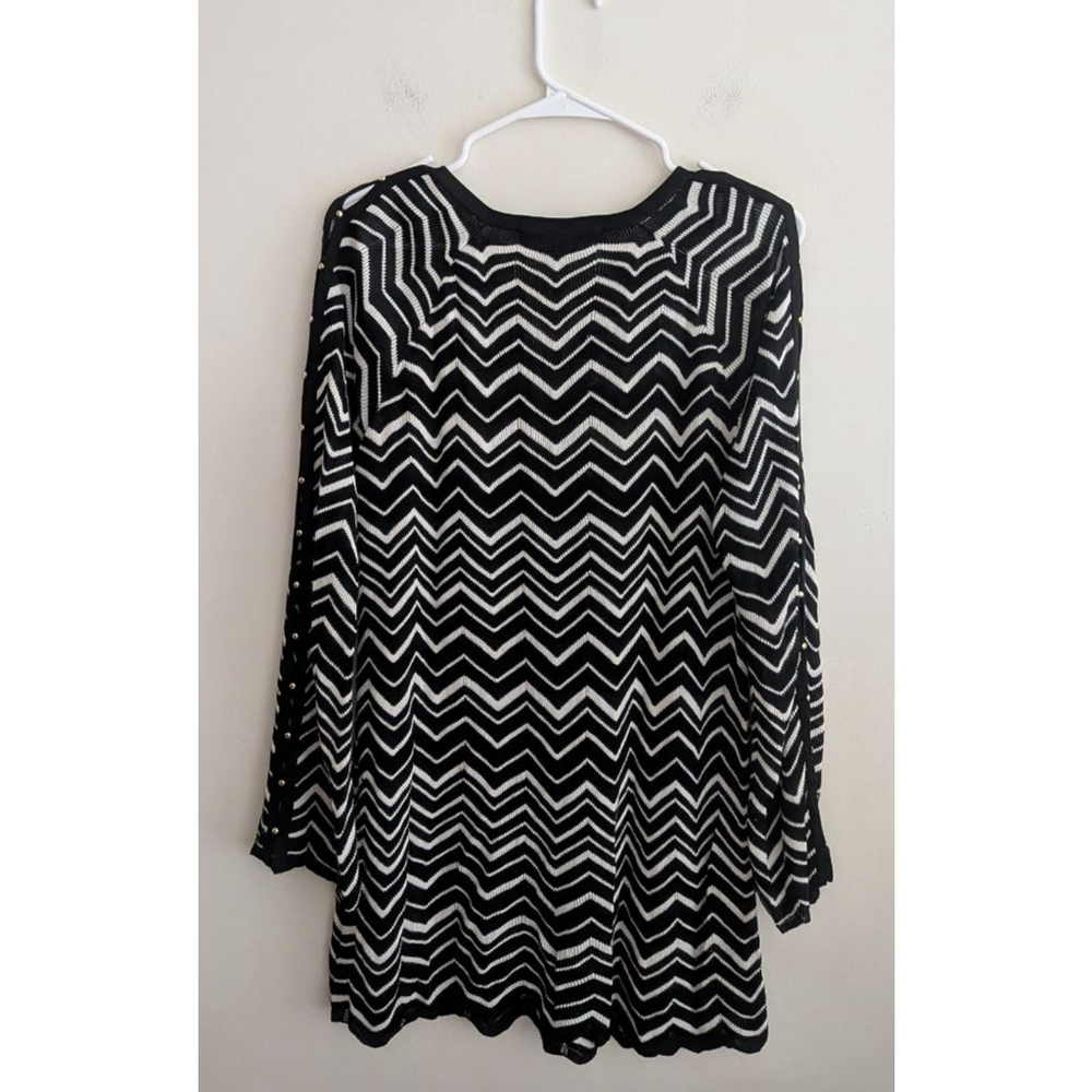 Women's White House Black Market Chevron Stitch V-Neck Tunic Sweater M - Picture 8 of 10